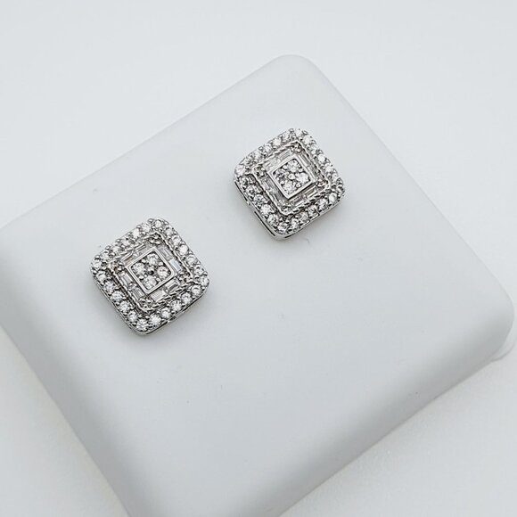 "925 Sterling Silver Plated CZ Earrings, EVBRS467 - Picture 1 of 9